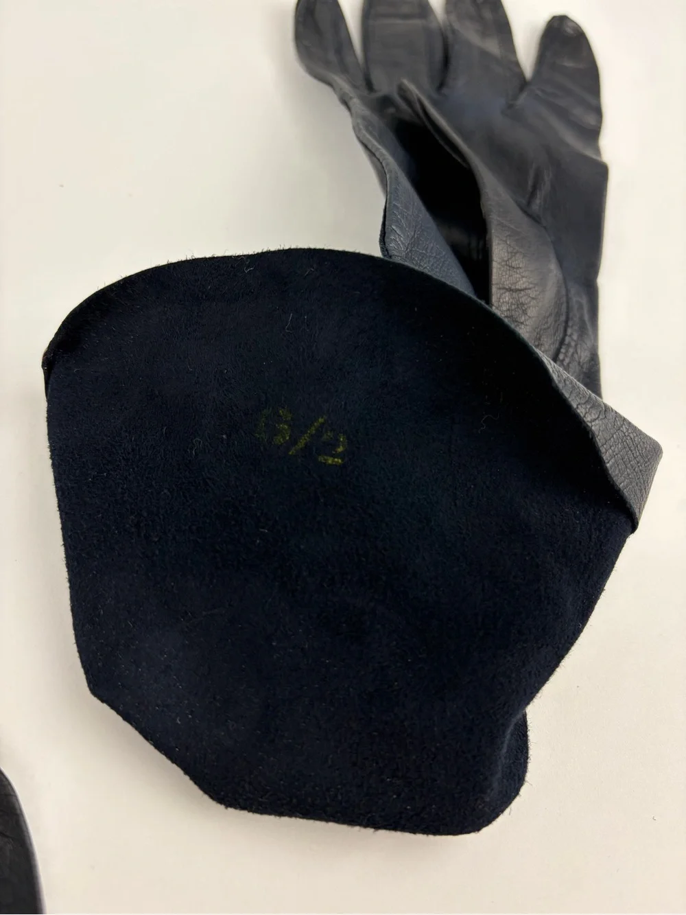 Vintage Black and Navy Blue Kid Leather Gloves Set of Two 6.5